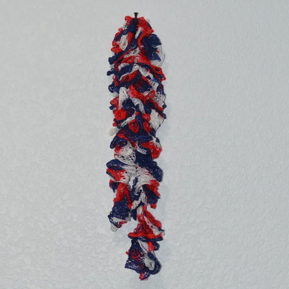 Homemade Red, White, and Blue Ruffle Scarf - Picture 2 of 2